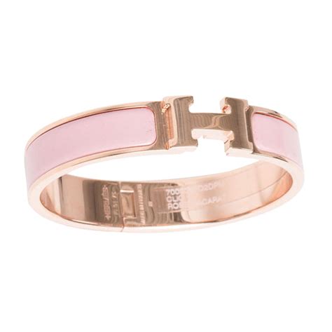 hermes rose gold clic h bracelet pink|authentic hermes bracelets.